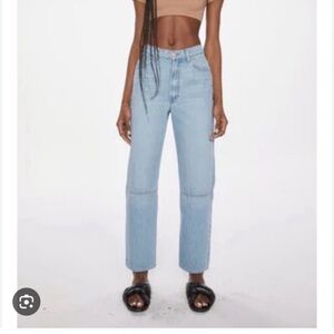 Mother High Waist Double Stack Seamed Ankle in Just a Nibble